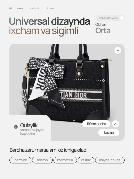 Ayollar sumkasi, Dior sumka