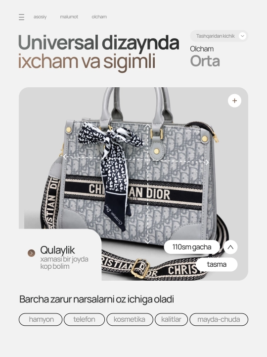 Ayollar sumkasi, Dior sumka