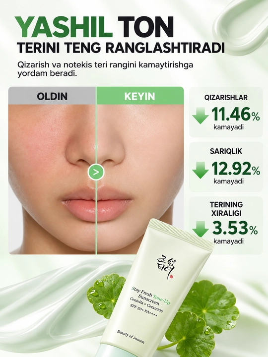 Ton beruvchi spf krem Beauty of Joseon Stay Fresh Tone-Up Sunscreen