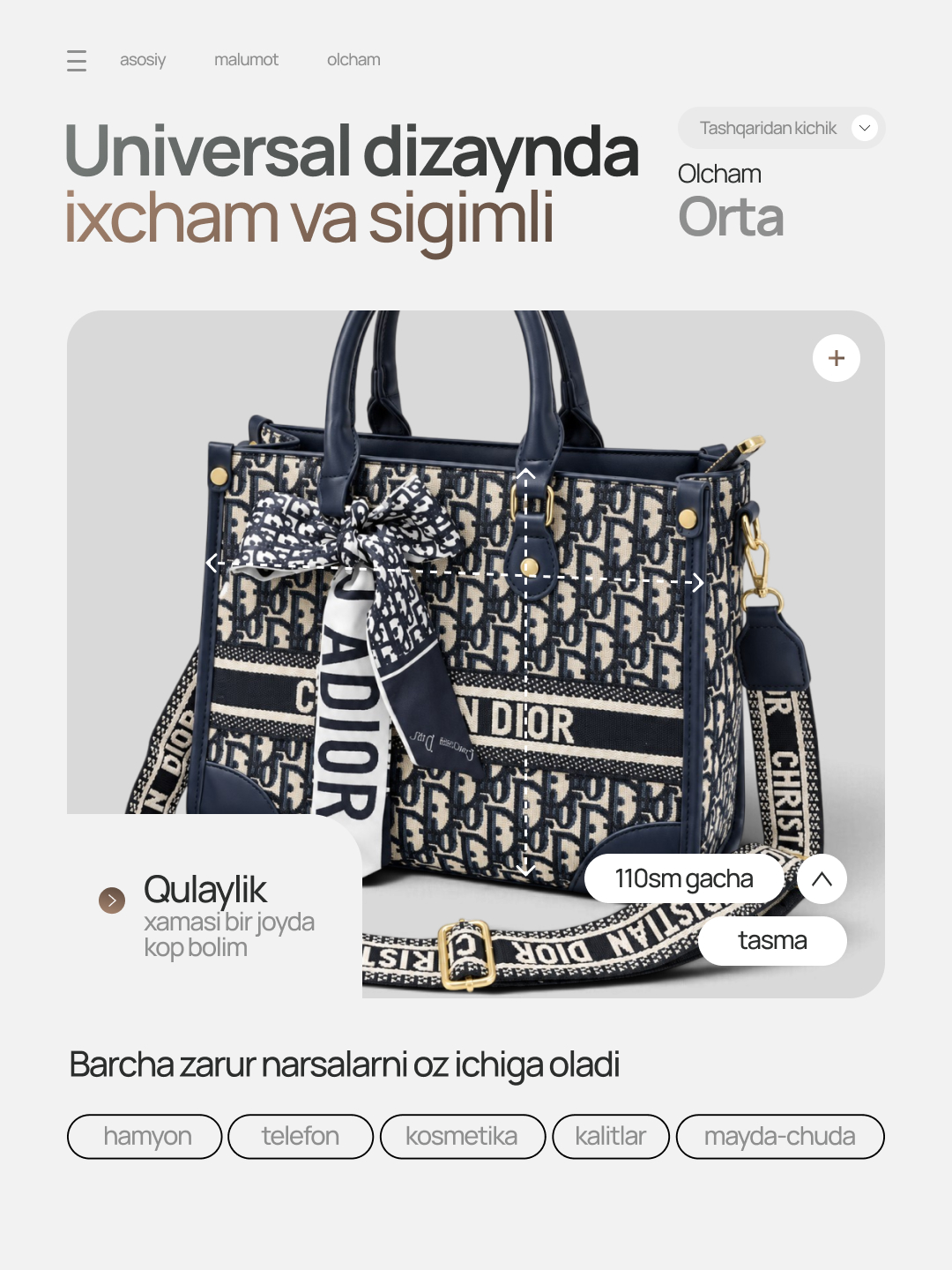 Ayollar sumkasi, Dior sumka