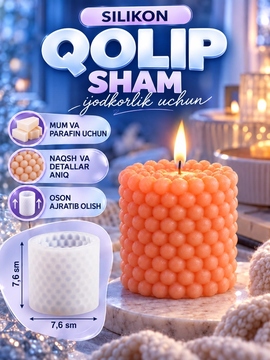 Silikon qolip mum uchun, sham, shamlar tayyorlash uchun mold