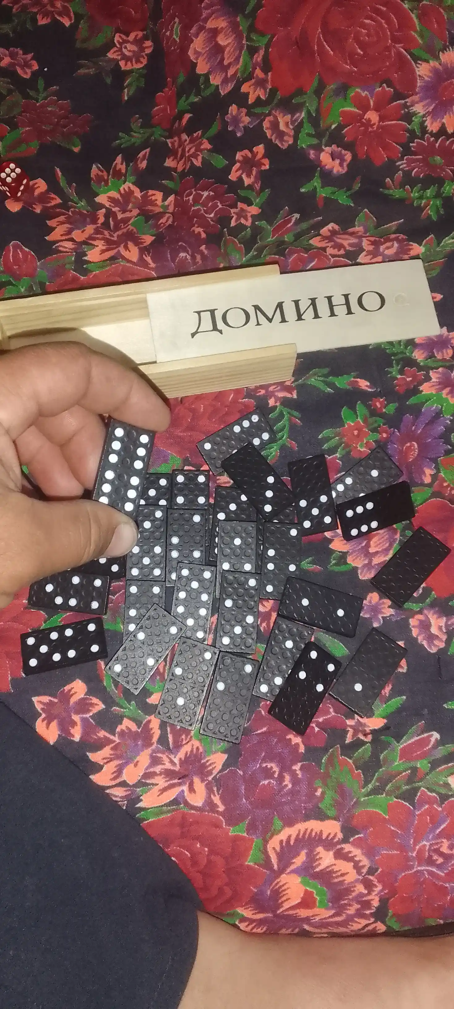 FIDGO domino, yog‘och qutida 28 ta tosh