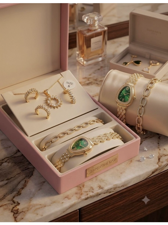 Элегантный подарочный набор часов и украшений «Serpentine D'or» - 