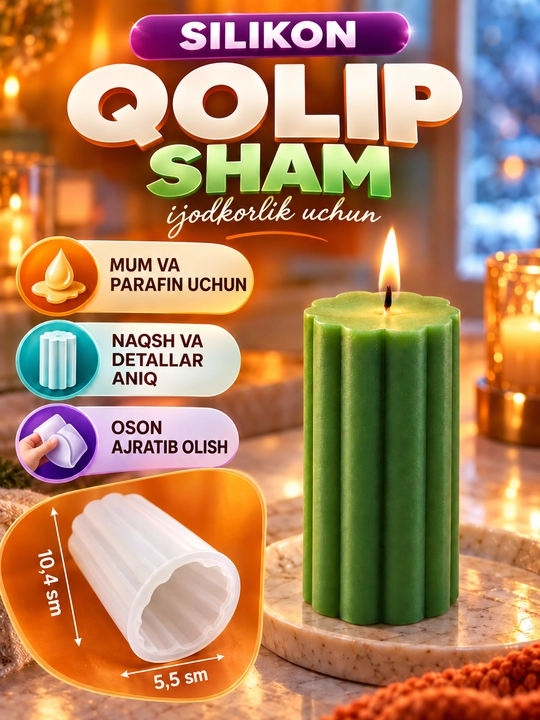 Silikon qolip mum uchun, sham, shamlar tayyorlash uchun mold