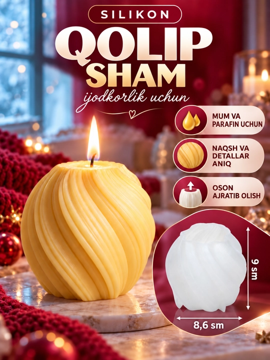 Silikon qolip mum uchun, sham, shamlar tayyorlash uchun mold
