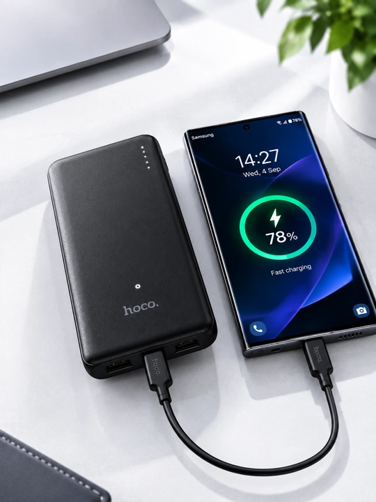Powerbank Hoco 10 000 mAh, 22.5W, CCC belgisi bilan