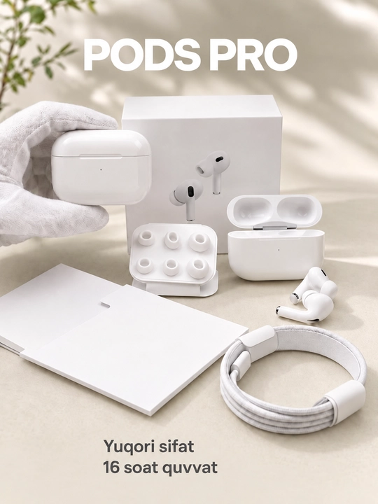 Беспроводные наушники Pods Pro 2, Bluetooth, сенсорные - 