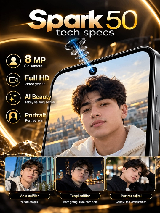 TECNO SPARK 50 — Большой 6.78" IPS LCD 120 Гц