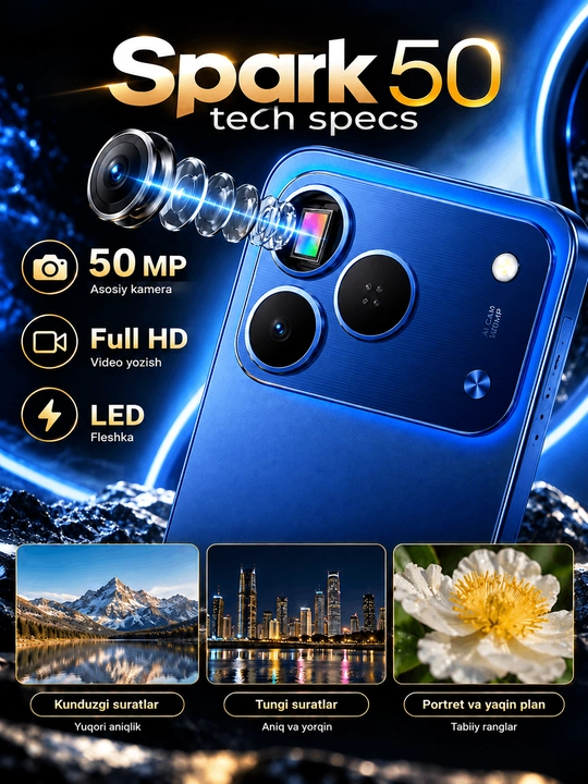 TECNO SPARK 50 — Большой 6.78" IPS LCD 120 Гц