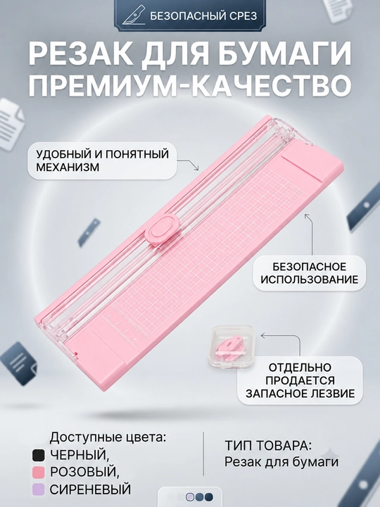 Удобный канцелярский ножик с удобным и простым механизмом, безопасен даже для детей - 