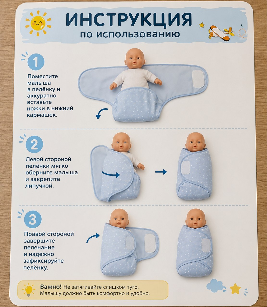 Пеленка кокон для новорожденных с шапочкой, мягкий хлопковый набор, 0–6 мес