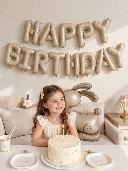 Tug‘ilgan kuningiz bilan "Happy Birthday" harfli sharchalar,  fotozona uchun to‘plam - 
