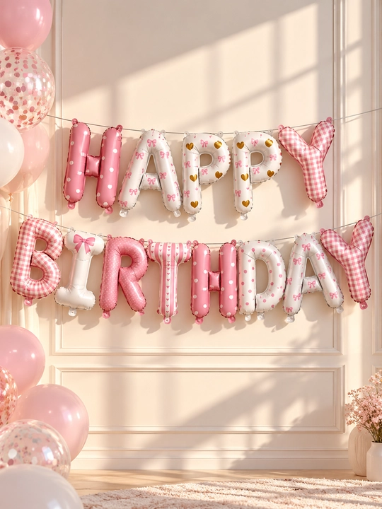 Воздушные шары с надписью Happy Birthday, набор для фотозоны на день рождения