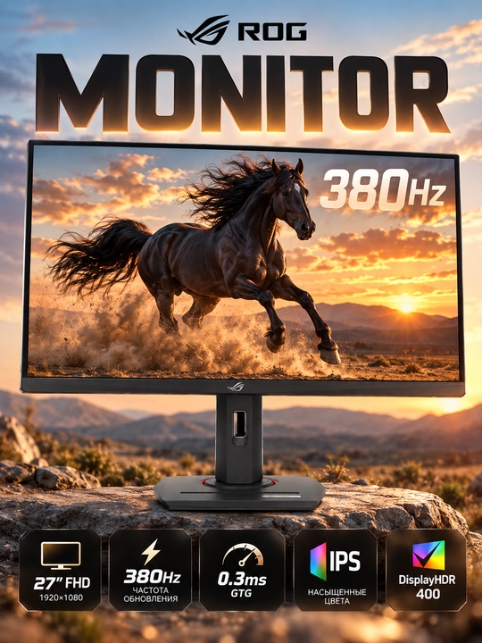 ASUS ROG Strix XG279CNS 27″ FHD 380Hz 0.3ms IPS Gaming Monitor - 