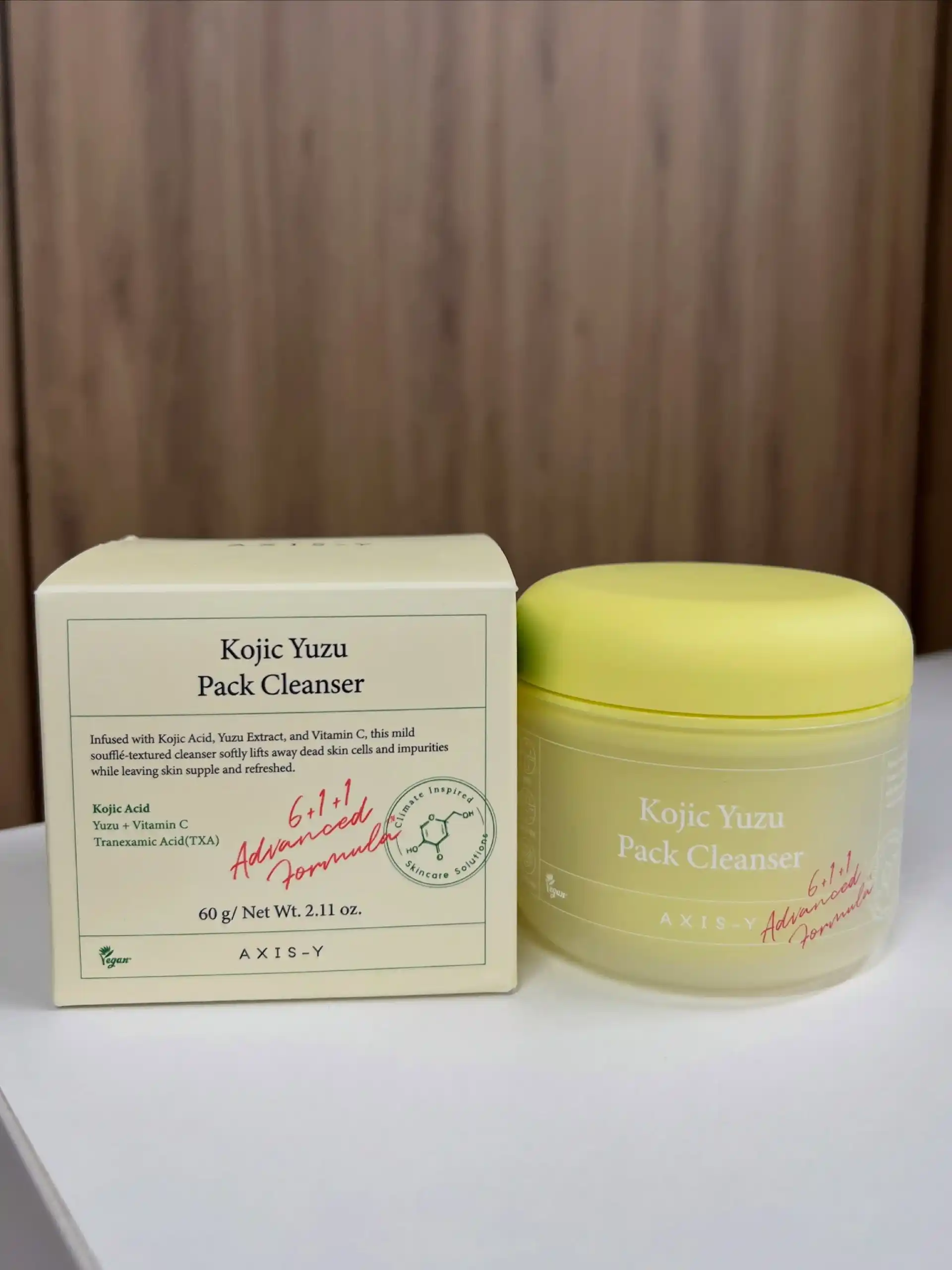 Yuz yuvish maska-penka AXIS-Y Kojic Yuzu Cleanser 3 in 1, oqartiruvchi,qora nuqtaga qarshi