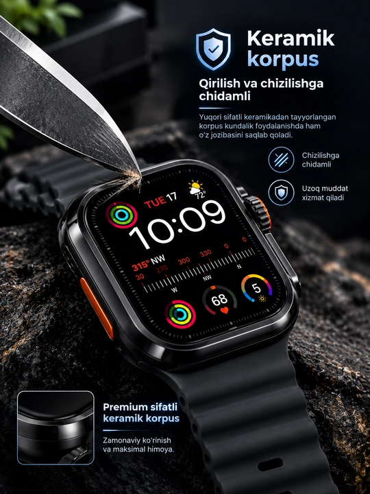 Apple WATCH Ultra 3 49 mm(1:1 lux copy) —  умные часы, oled дисплей