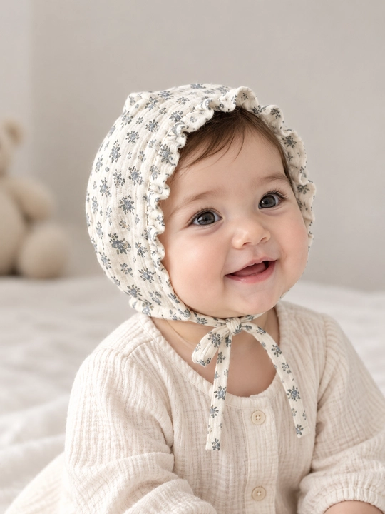 Bolalar va chaqaloqlar uchun paxta va muslin matodan bahorgi, kuzgi qalpoqcha, chepchik