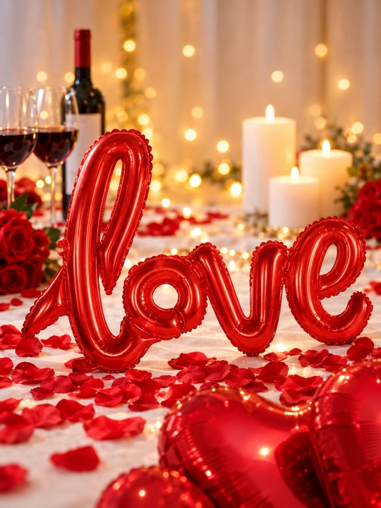 Sharlar I LOVE YOU va yurak romantik kecha, marry me va tug'ilgan kun - 