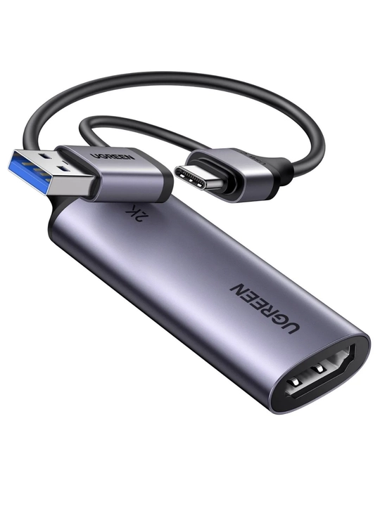 UGREEN 2K@30 va 1080p@60Gts HDMI Videoni yozib olish kartasi USB-A/USB-C CM629 15389