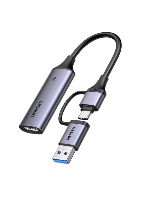 UGREEN 2K@30 va 1080p@60Gts HDMI Videoni yozib olish kartasi USB-A/USB-C CM629 15389