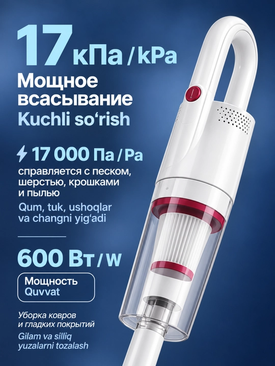 Вертикальный ручной пылесос 2 в 1 для дома AUX AXS-527, мини пылесос для мебели и авто