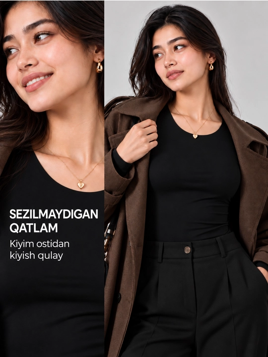 Ayollar qishki termal ichki kiyim, sport va sayr uchun issiq 2 tasi 1 da to‘plam