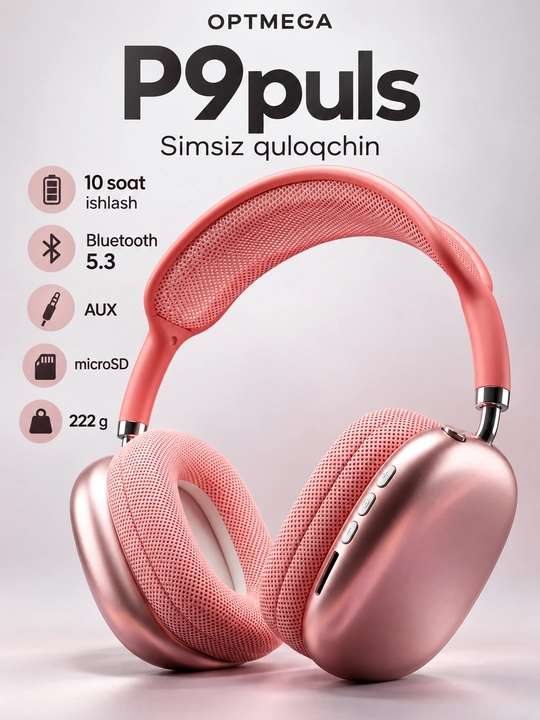 Беспроводные наушники Bluetooth P9 с микрофоном, полноразмерные - 