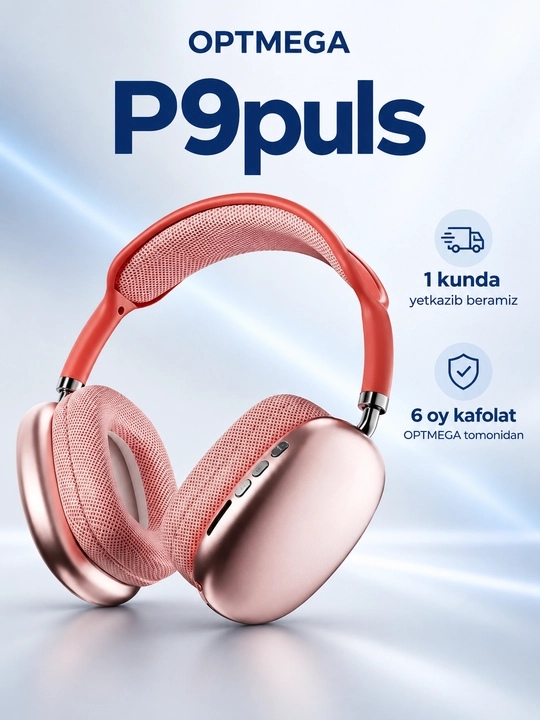 Simsiz Bluetooth quloqchinlar P9, mikrofonli, to'liq o'lchamli - 