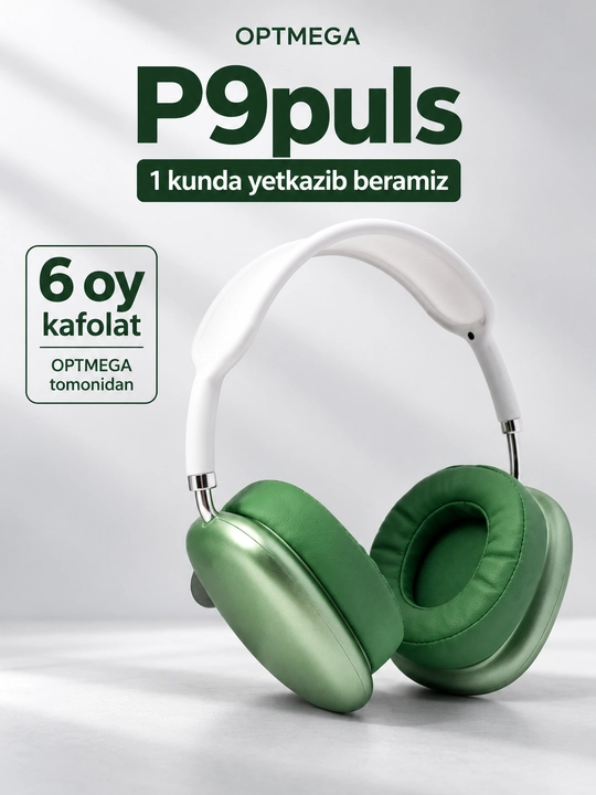 Simsiz Bluetooth quloqchinlar P9, mikrofonli, to'liq o'lchamli - 