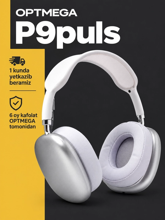 Simsiz Bluetooth quloqchinlar P9, mikrofonli, to'liq o'lchamli - 