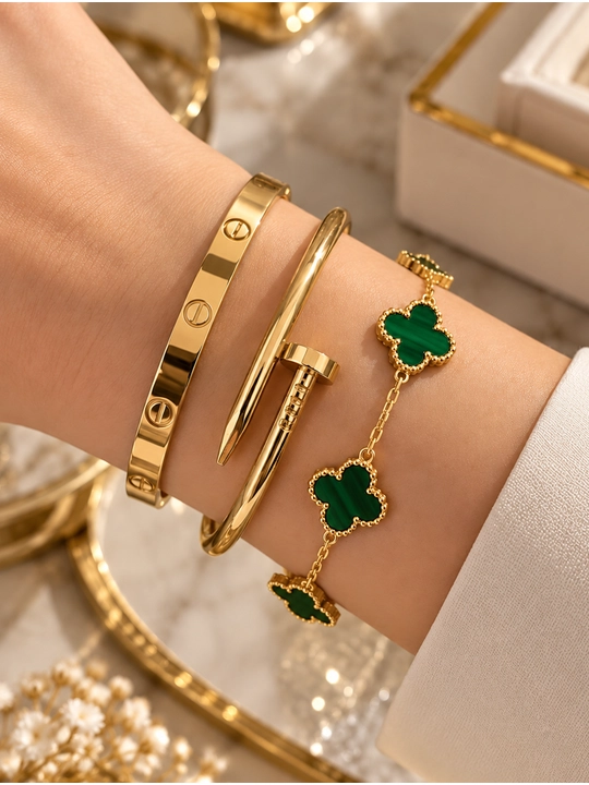 Van cleef,cartier,3 dona braslet to‘plami, zamonaviy va nafis zargarlik aksessuarlari - 