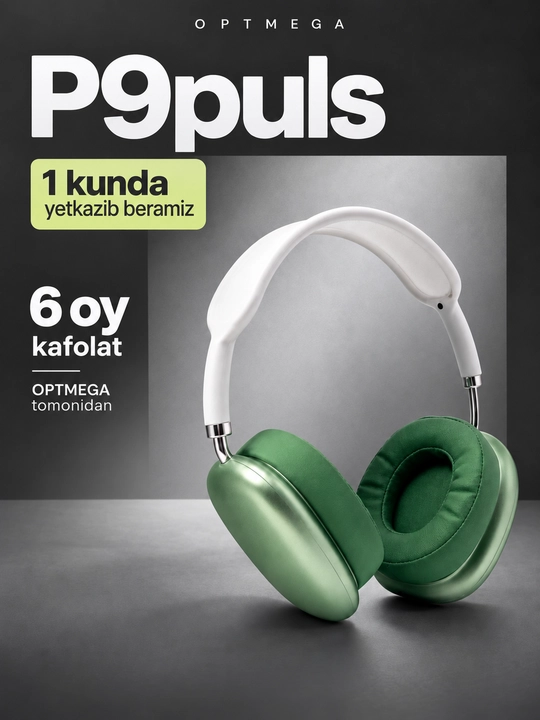 Simsiz Bluetooth quloqchinlar P9, mikrofonli, to'liq o'lchamli