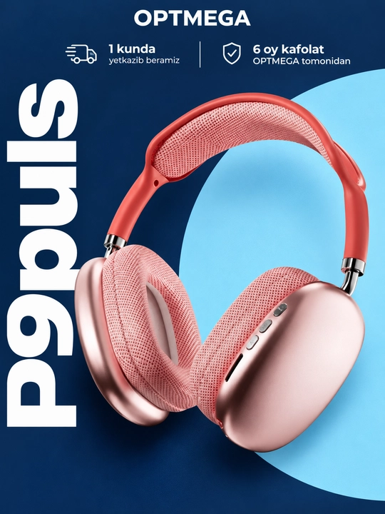 Simsiz Bluetooth quloqchinlar P9, mikrofonli, to'liq o'lchamli - 