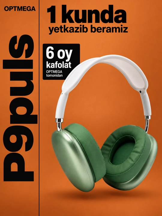 Simsiz Bluetooth quloqchinlar P9, mikrofonli, to'liq o'lchamli - 