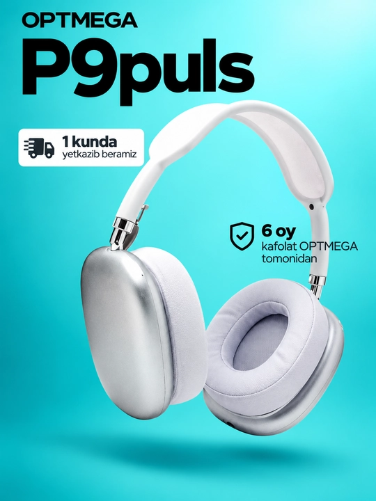 Simsiz Bluetooth quloqchinlar P9, mikrofonli, to'liq o'lchamli - 