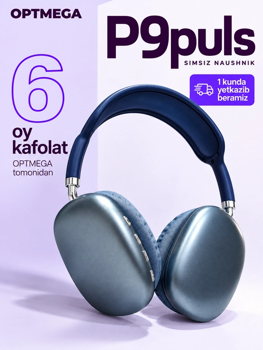 Simsiz Bluetooth quloqchinlar P9, mikrofonli, to'liq o'lchamli - 