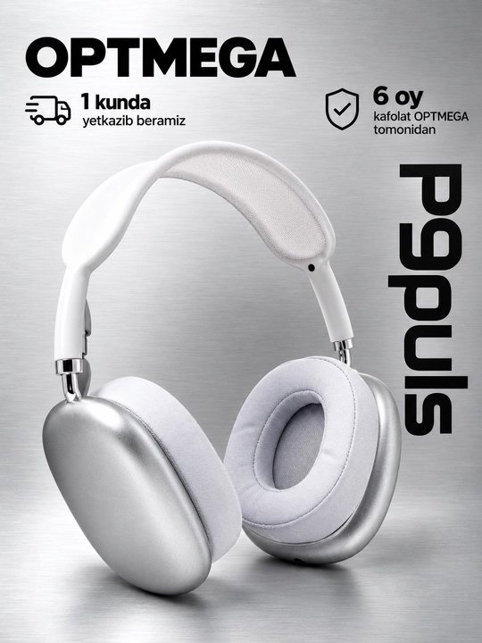 Simsiz Bluetooth quloqchinlar P9, mikrofonli, to'liq o'lchamli - 