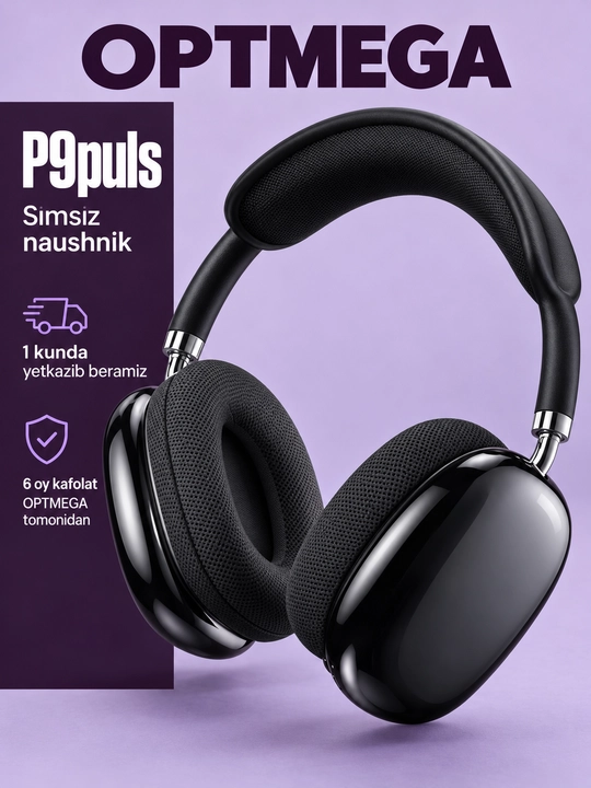 Simsiz Bluetooth quloqchinlar P9, mikrofonli, to'liq o'lchamli - 