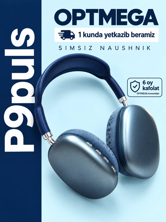 Беспроводные наушники Bluetooth P9 с микрофоном, полноразмерные - 