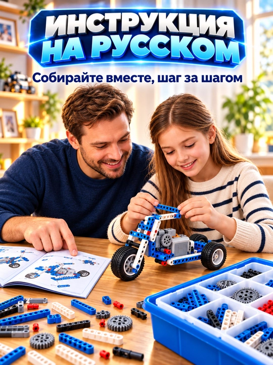 Электронный STEM-конструктор по робототехнике, 396 деталей, мотор, 9 моделей