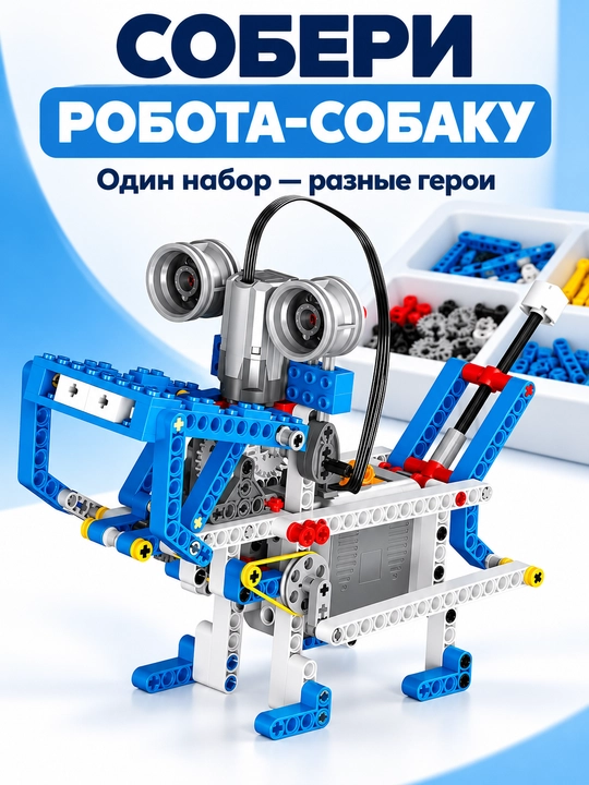 Электронный STEM-конструктор по робототехнике, 396 деталей, мотор, 9 моделей