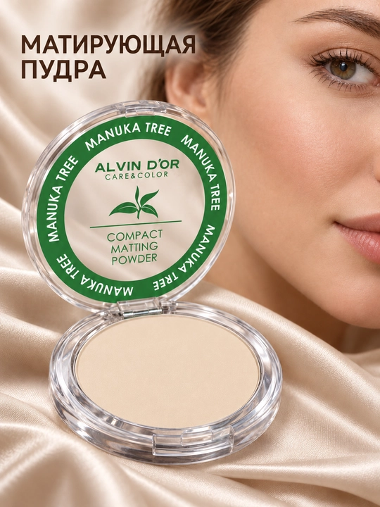 Alvin D’or PD-10 Manuka Tree matlashtiruvchi kompakt upa, 10 g - 