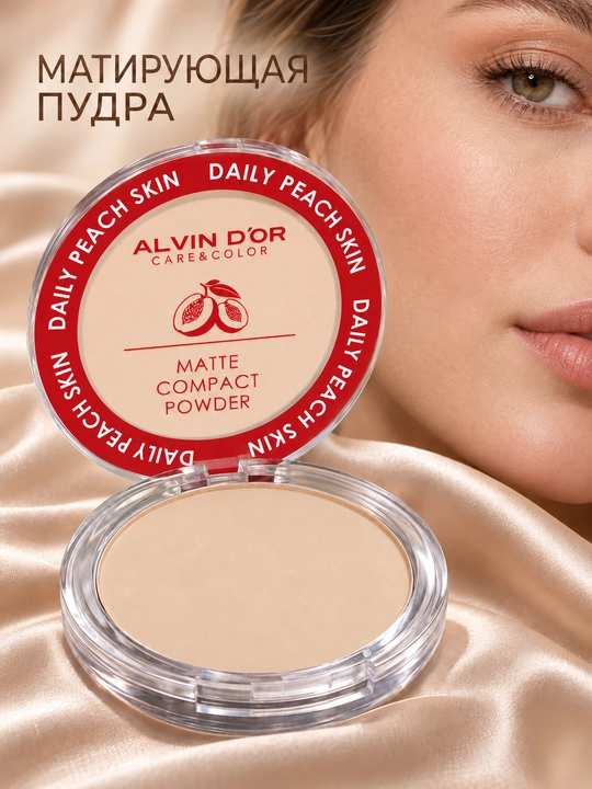 Alvin D’or PD-11 Daily Peach Skin matlashtiruvchi kompakt upa, 10 g