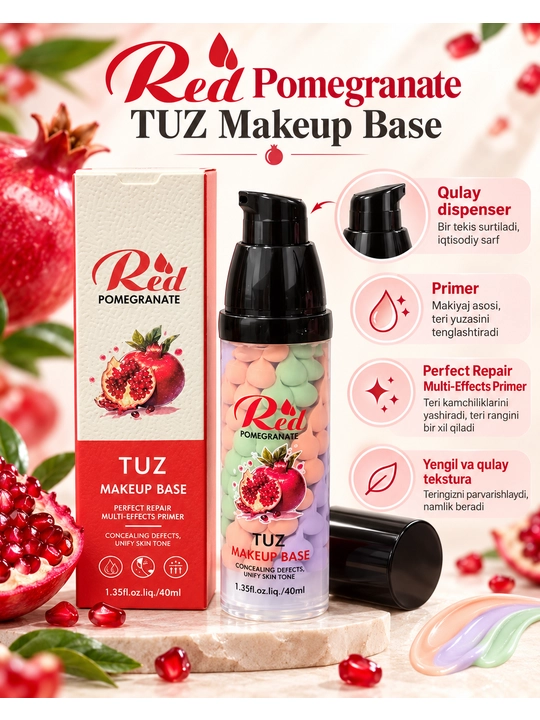 Baza makiyaj uchun TUZ, 5 tasi 1 da, praymeri, 40 ml