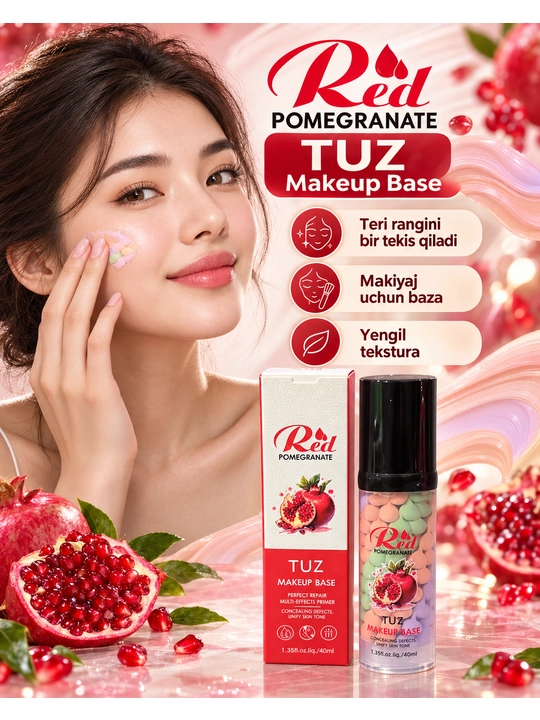 Baza makiyaj uchun TUZ, 5 tasi 1 da, praymeri, 40 ml