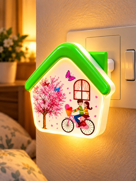 LED tungi chiroq, yorug‘lik sensori bilan, uy shaklidagi dekorativ lampa - 