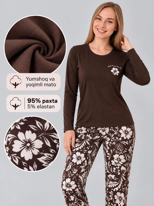 Пижама женская, Турция, хлопок, для дома, M-2XL