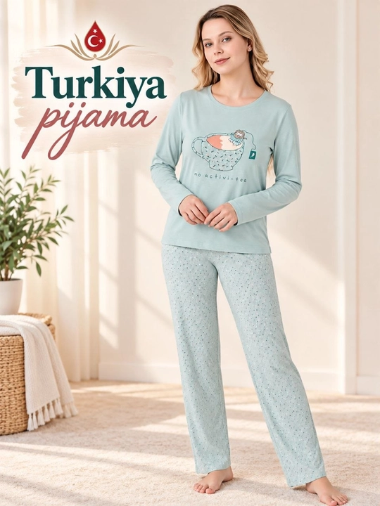 Пижама женская, Турция, хлопок, для дома, M-2XL
