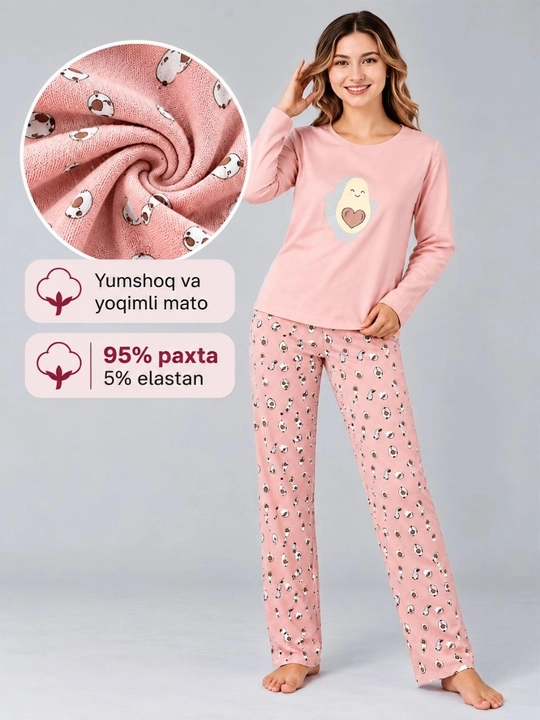 Пижама женская, Турция, хлопок, для дома, M-2XL