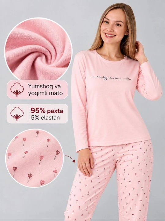 Пижама женская, Турция, хлопок, для дома, M-2XL